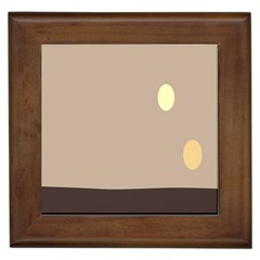 Minimalist Circle Sun Gray Brown Framed Tiles