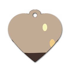 Minimalist Circle Sun Gray Brown Dog Tag Heart (two Sides)