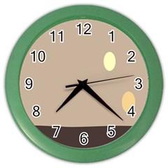 Minimalist Circle Sun Gray Brown Color Wall Clocks