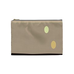 Minimalist Circle Sun Gray Brown Cosmetic Bag (medium) 