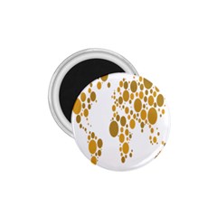 Map Dotted Gold Circle 1.75  Magnets