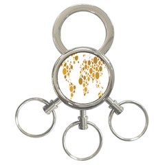 Map Dotted Gold Circle 3-Ring Key Chains