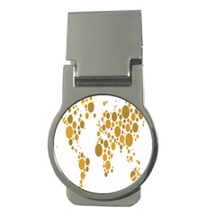 Map Dotted Gold Circle Money Clips (round)  by Alisyart