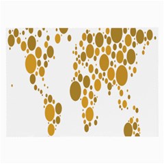 Map Dotted Gold Circle Large Glasses Cloth (2-Side)