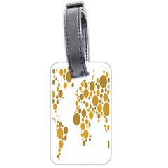 Map Dotted Gold Circle Luggage Tags (one Side) 