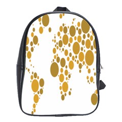 Map Dotted Gold Circle School Bags (XL) 