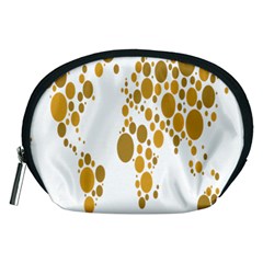 Map Dotted Gold Circle Accessory Pouches (Medium) 