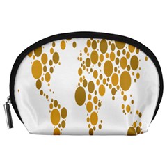 Map Dotted Gold Circle Accessory Pouches (Large) 