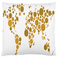 Map Dotted Gold Circle Standard Flano Cushion Case (One Side)