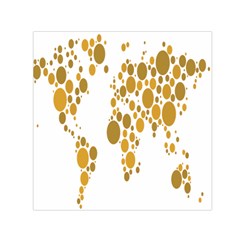 Map Dotted Gold Circle Small Satin Scarf (Square)