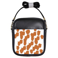 Machovka Autumn Leaves Brown Girls Sling Bags