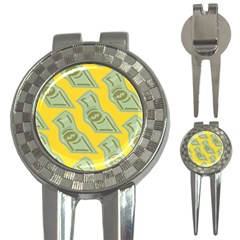 Money Dollar $ Sign Green Yellow 3-in-1 Golf Divots by Alisyart