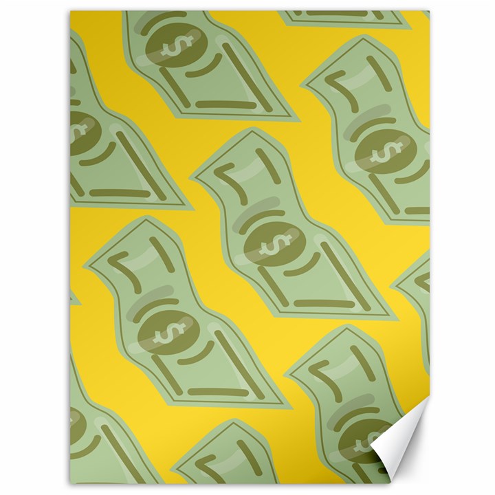 Money Dollar $ Sign Green Yellow Canvas 36  x 48  