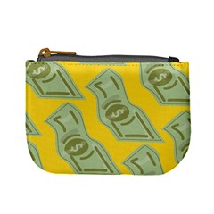 Money Dollar $ Sign Green Yellow Mini Coin Purses