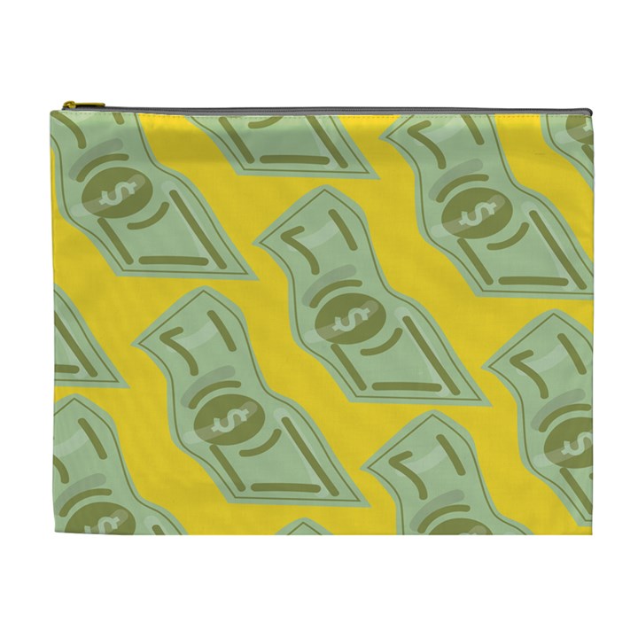 Money Dollar $ Sign Green Yellow Cosmetic Bag (XL)