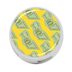 Money Dollar $ Sign Green Yellow 4-port Usb Hub (two Sides) 