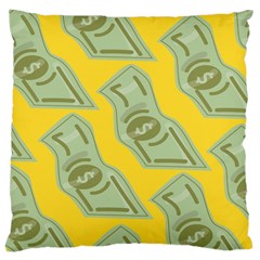 Money Dollar $ Sign Green Yellow Large Cushion Case (one Side) by Alisyart