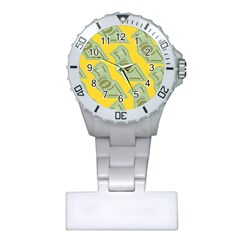 Money Dollar $ Sign Green Yellow Plastic Nurses Watch by Alisyart