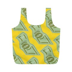 Money Dollar $ Sign Green Yellow Full Print Recycle Bags (m)  by Alisyart