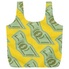 Money Dollar $ Sign Green Yellow Full Print Recycle Bags (l)  by Alisyart