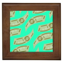 Money Dollar $ Sign Green Framed Tiles