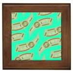 Money Dollar $ Sign Green Framed Tiles Front