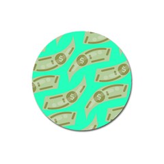 Money Dollar $ Sign Green Magnet 3  (round) by Alisyart