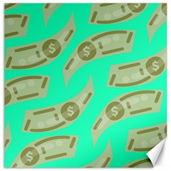 Money Dollar $ Sign Green Canvas 16  X 16  