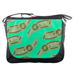 Money Dollar $ Sign Green Messenger Bags by Alisyart