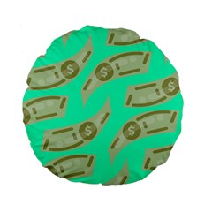 Money Dollar $ Sign Green Standard 15  Premium Flano Round Cushions by Alisyart