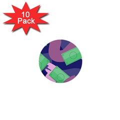 Money Dollar Green Purple Pink 1  Mini Buttons (10 Pack)  by Alisyart