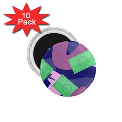 Money Dollar Green Purple Pink 1 75  Magnets (10 Pack)  by Alisyart