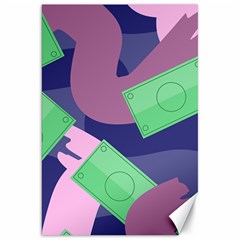 Money Dollar Green Purple Pink Canvas 20  X 30   by Alisyart