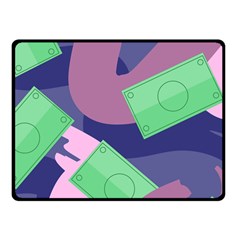 Money Dollar Green Purple Pink Fleece Blanket (small)