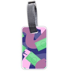 Money Dollar Green Purple Pink Luggage Tags (one Side) 