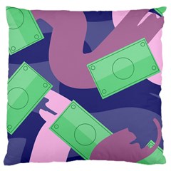 Money Dollar Green Purple Pink Large Cushion Case (one Side) by Alisyart