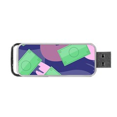 Money Dollar Green Purple Pink Portable Usb Flash (one Side)