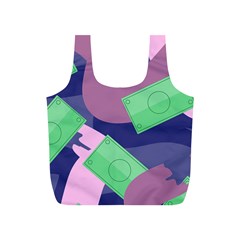 Money Dollar Green Purple Pink Full Print Recycle Bags (s)  by Alisyart