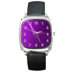 Purple Line Square Metal Watch by Alisyart
