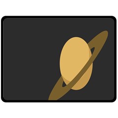 Saturn Ring Planet Space Orange Fleece Blanket (large)  by Alisyart