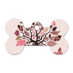 Tree Butterfly Insect Leaf Pink Dog Tag Bone (two Sides) by Alisyart