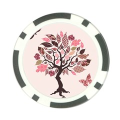 Tree Butterfly Insect Leaf Pink Poker Chip Card Guard (10 Pack)