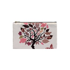 Tree Butterfly Insect Leaf Pink Cosmetic Bag (small) 