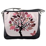 Tree Butterfly Insect Leaf Pink Messenger Bags Front