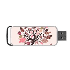 Tree Butterfly Insect Leaf Pink Portable Usb Flash (one Side) by Alisyart