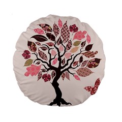 Tree Butterfly Insect Leaf Pink Standard 15  Premium Round Cushions by Alisyart