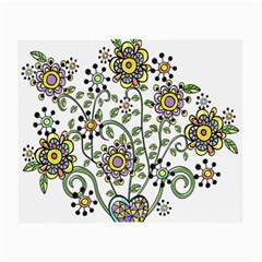 Frame Flower Floral Sun Purple Yellow Green Small Glasses Cloth (2-side) by Alisyart