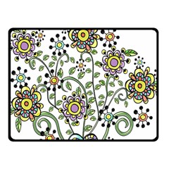 Frame Flower Floral Sun Purple Yellow Green Fleece Blanket (small)