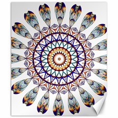 Circle Star Rainbow Color Blue Gold Prismatic Mandala Line Art Canvas 8  X 10  by Alisyart