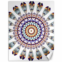 Circle Star Rainbow Color Blue Gold Prismatic Mandala Line Art Canvas 36  X 48   by Alisyart